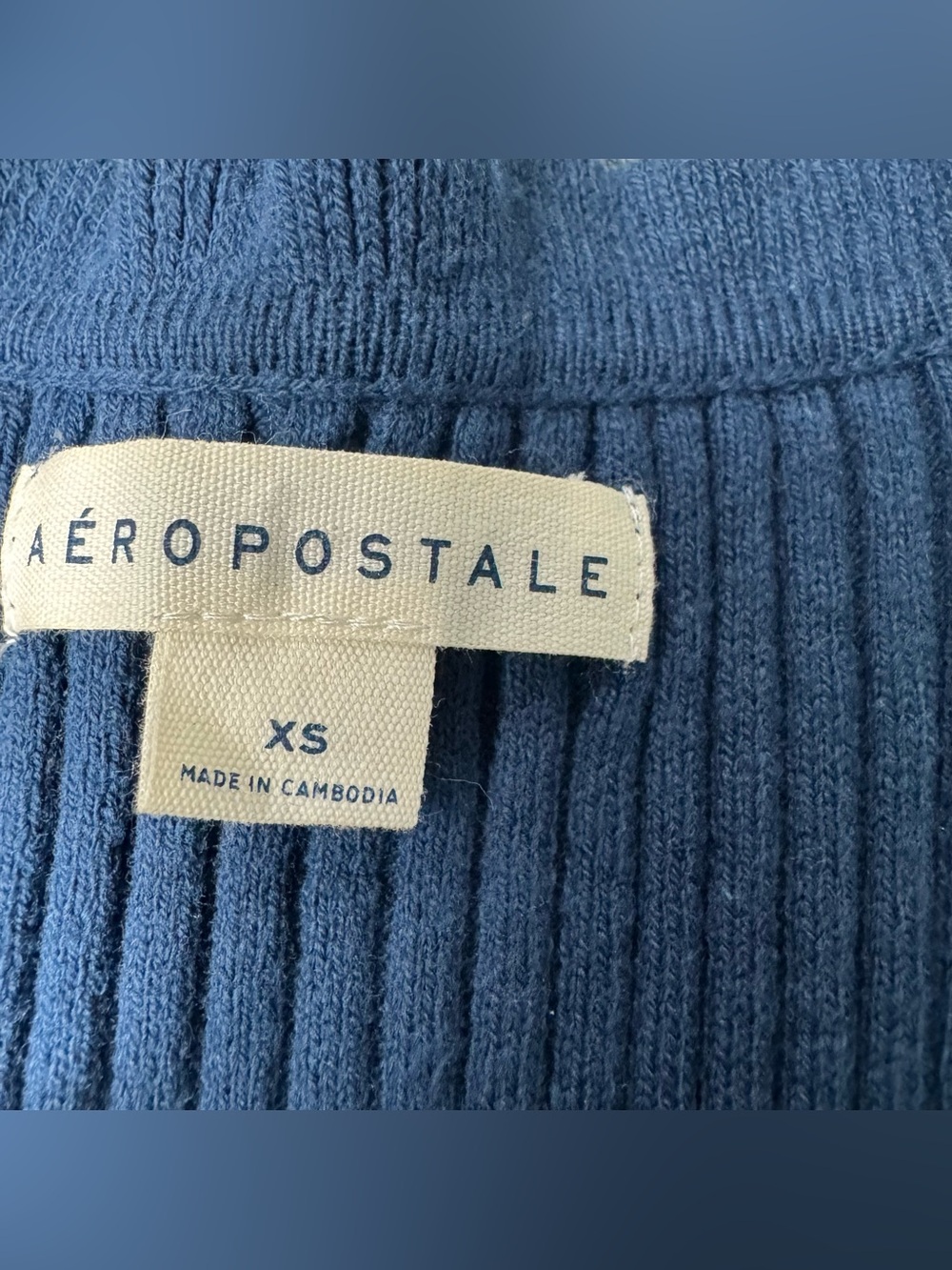 Aeropostale Colorblocked Ruffle Button-Up Ribbed Knit Cropped Tank Top Size XS - Picture 2 of 9